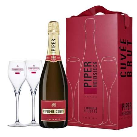 Szampan Piper-Heidsieck Cuvee Brut + kieliszki 0,75