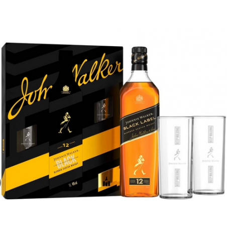 Whisky Johnnie Walker Black Label 12 YO + 2 szklanki