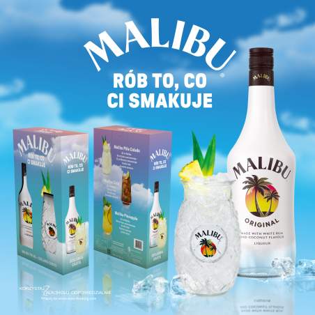 Malibu 0,7l+szkalnka