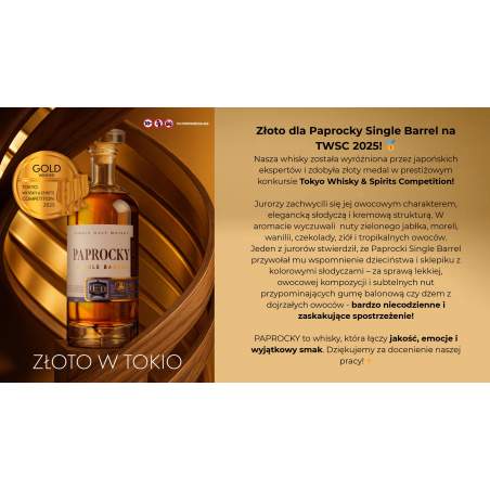 Whisky Paprocky Single Barrel 40% 0,7l