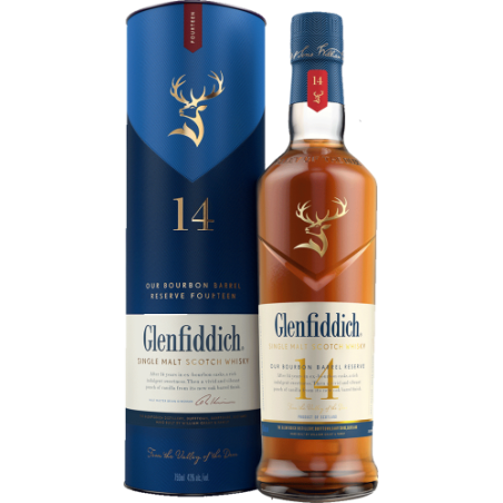 Whisky Glenfiddich 14 YO Bourbon Barrel Reserve 0,7 l 43% – single malt finiszowana w beczkach po bourbonie