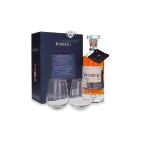 Paprocky Single Barrel 40% 0,7 l + 2 szklanki – polska whisky w eleganckim zestawie prezentowym