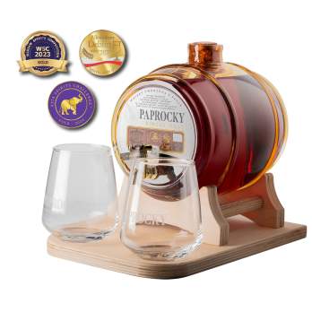Paprocky Single Malt Beczka 2,2L 40% – Zestaw z Szklankami