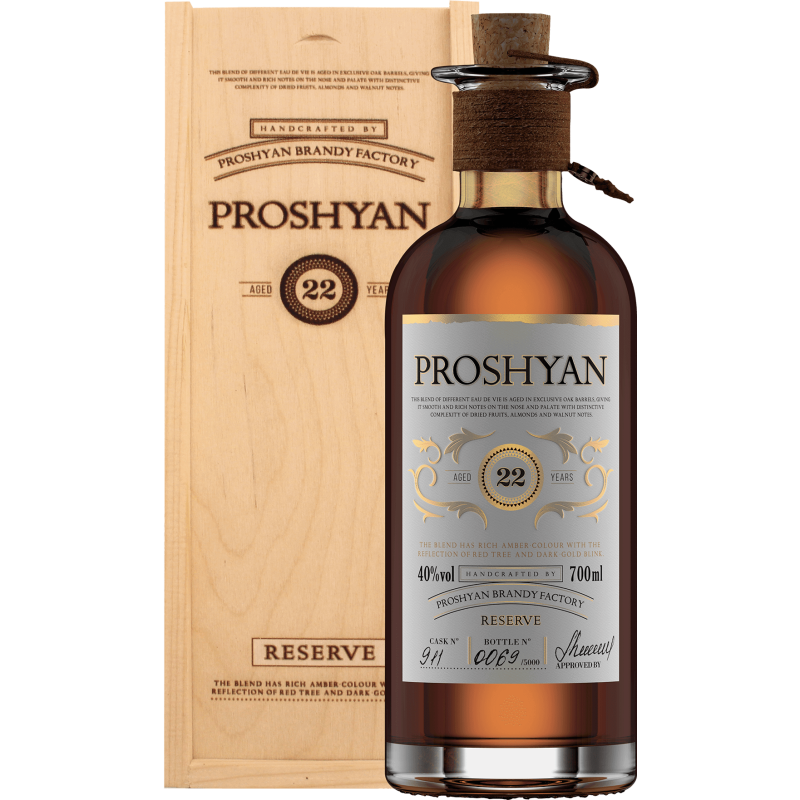 Brandy Proshyan 22 YO Reserve 0,7l 40% + skrzynka