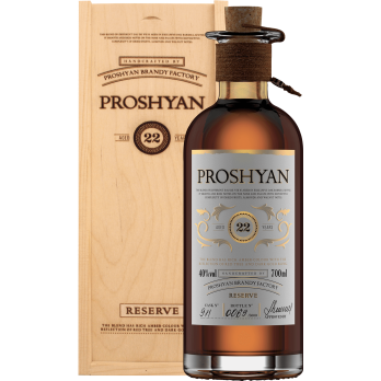 Brandy Proshayn 22 YO Reserve 40% 0,7L – ekskluzywna brandy premium w drewnianej skrzynce