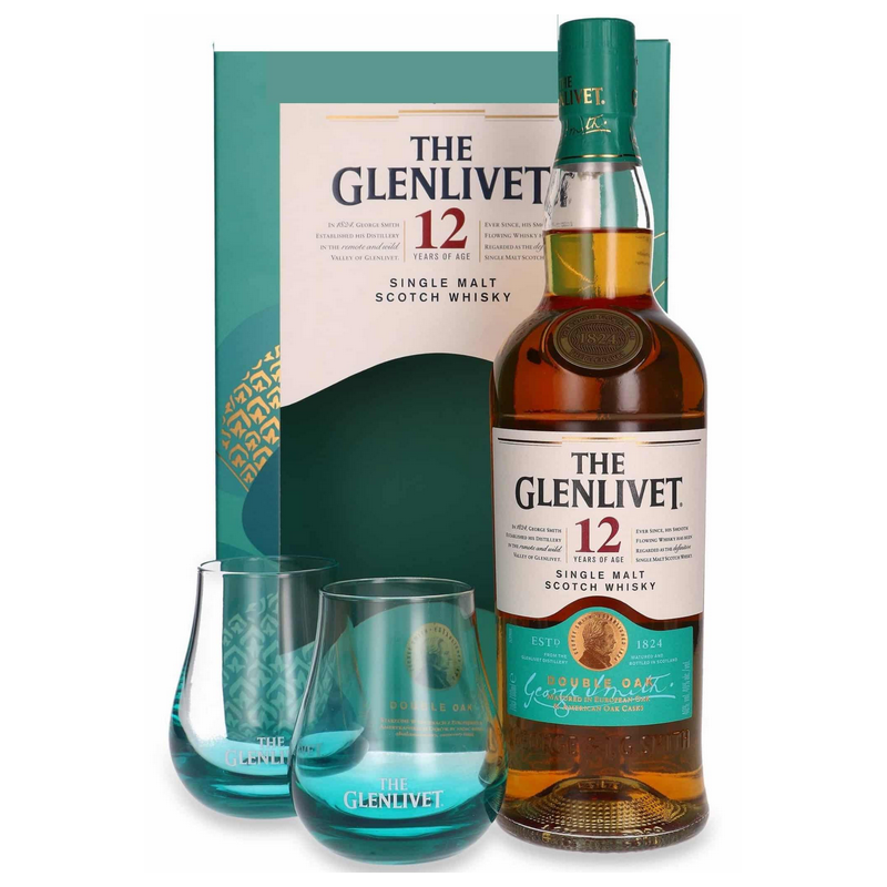 Whisky The Glenlivet 12 YO + 2 szklanki 0,7 l 40%