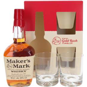 Maker's Mark Bourbon 45% 0,7l + 2 szklanki (Zestaw Prezentowy)