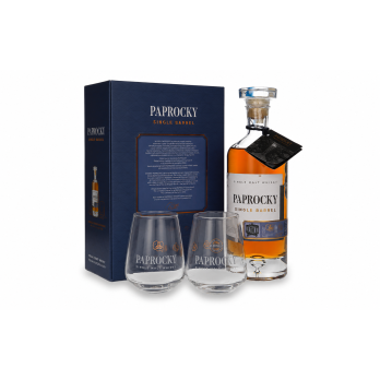 Paprocky Single Barrel + 2 szklanki 40% 0,7 l