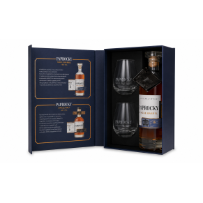 Paprocky Single Barrel 40% 0,7 l + 2 szklanki – polska whisky w eleganckim zestawie prezentowym