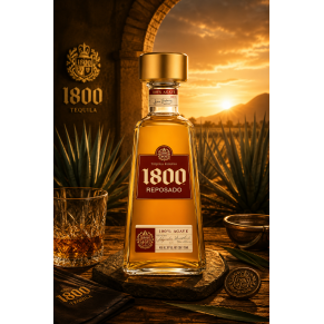 1800 Reposado Reserva 0,7 l 38% – meksykańska tequila premium ze 100% agawy Blue Weber. Łagodna, bogata w nuty wanilii, karmelu