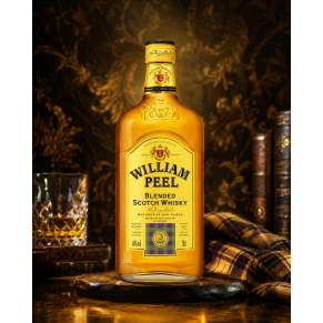 William Peel 0,7 l 40% – popularna szkocka whisky blended o harmonijnym smaku, nutach wanilii, słodu i dębu. Idealna do drinków