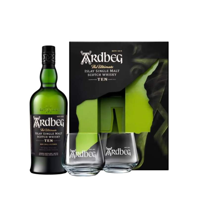 Whisky Ardbeg TEN 10 Years Old + 2 Szklanki 46% 0,7l Whisky Ardbeg TEN 10 Years Old + 2 Szklanki 46% 0,7l