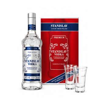 Wódka Stanislav Premium + 2 Kieliszki 40% 0,7l – Zestaw Prezentowy