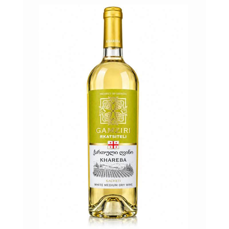 Wino Gamziri Rkatsiteli białe półwytrawne 750 ml Wino Gamziri Rkatsiteli białe półwytrawne 750 ml