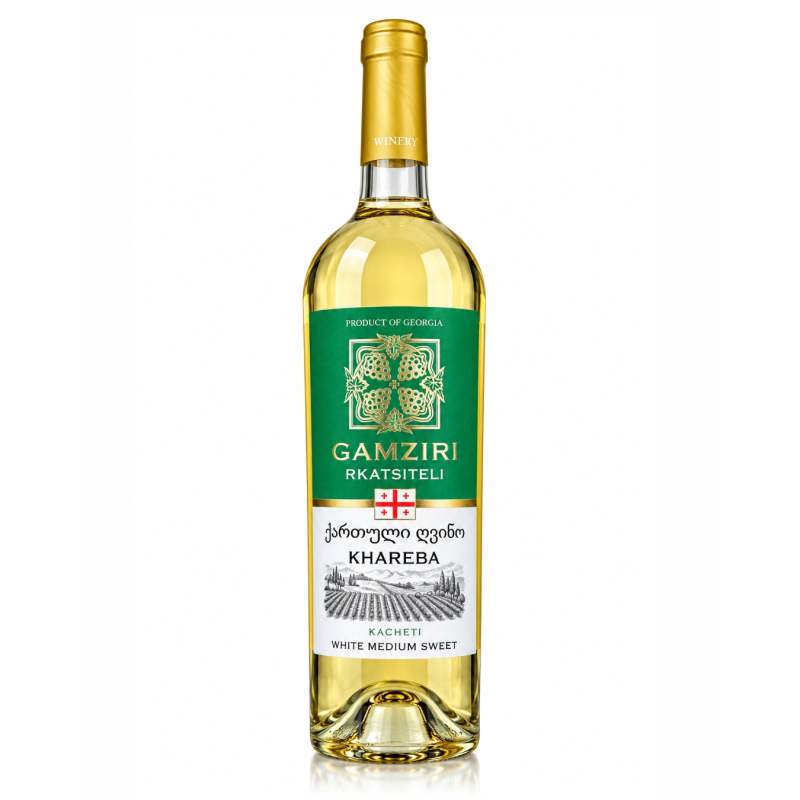 Wino Gamziri Rkatsiteli Białe półsłodkie 750ml