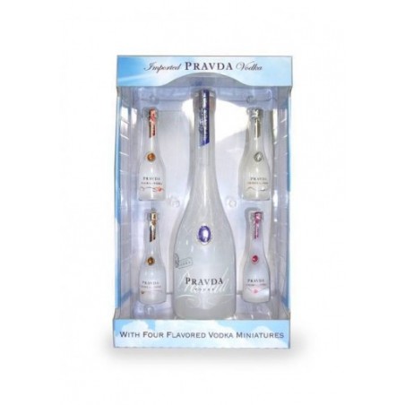 Wódka Pravda 0,7l + 4 miniaturki – luksusowy zestaw wódek premium