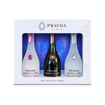 Wódka Pravda 3 x 0,2L (Coconut, Espresso, Raspberry) – zestaw miniatur 37,5%