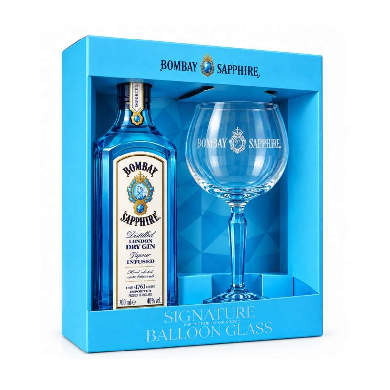 Gin Bombay Sapphire + Kieliszek 0,7L 40%