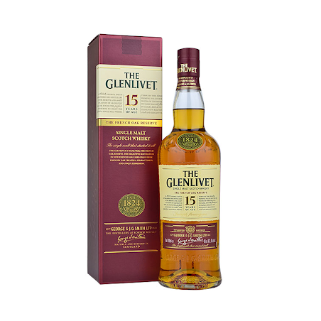 Whisky The Glenlivet 15 YO 0,7 l 40% – szkocka single malt dojrzewająca w beczkach z francuskiego dębu